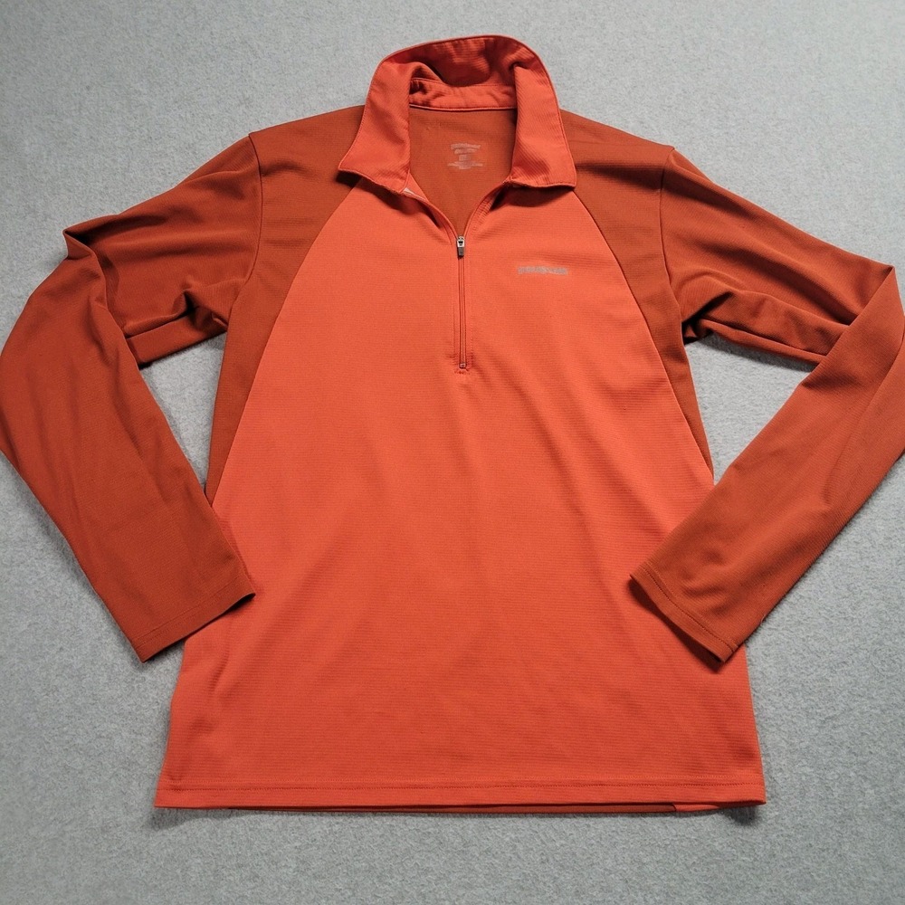 Patagonia Capilene Midweight Quarter Zip Pullover Mens Small Orange Gorpcore
